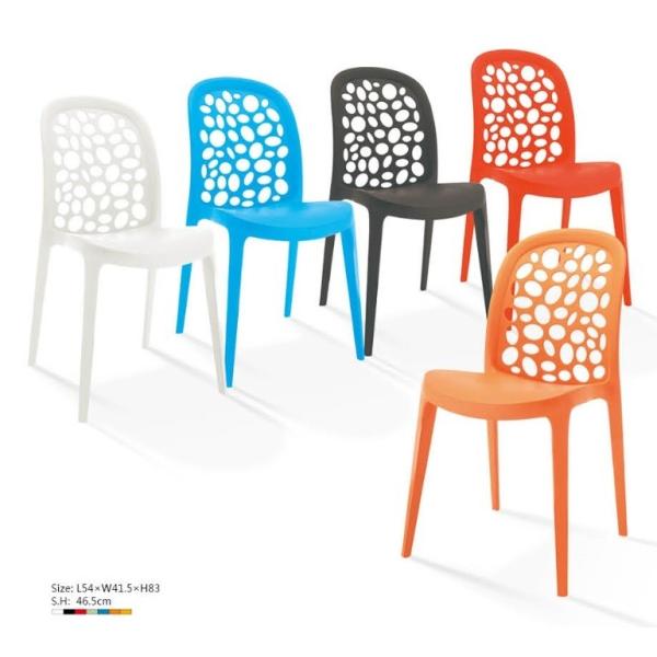 Moon Injection Mould Thermoplastic Cafe Chair/plastic event chair/stackable cafe