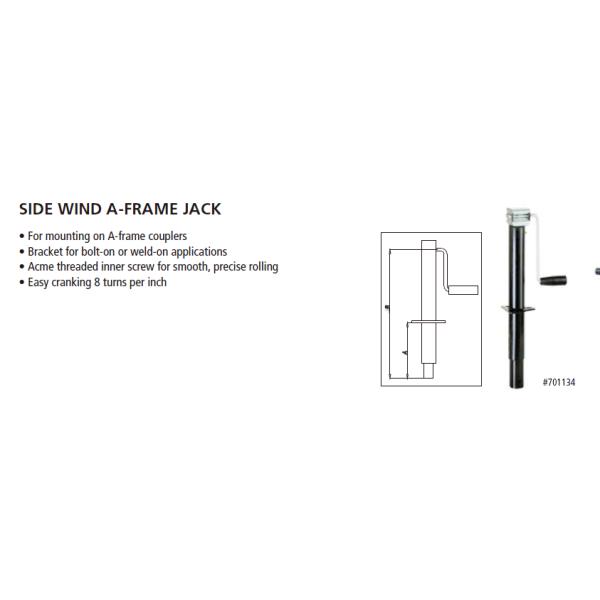A Frame Trailer Jack Side Wind