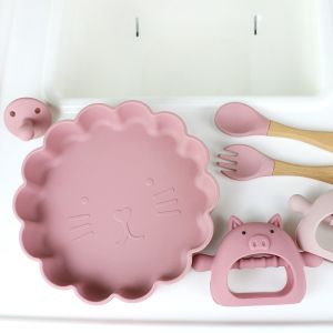 Custom Various Shapes pig shape handle grip Silicone Teether for Baby with