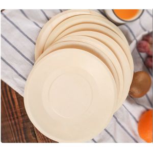 7.5inch Compostable Birchwood Disposable Wooden Plates Tableware Bulk For Snacks