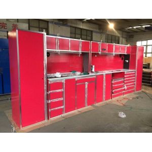 Modular Garage Combination Tool Cabinet Workbench with 7 Drawers and Wheels in