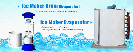 10T Stainless Steel Flake Ice Evaporator Commercial Ice Systems With Expansion Valve