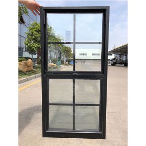 Black Sash Hung Single Pane Vinyl Windows 58mm Aluminum Alloy