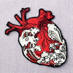 Velcro Hook Loop Wave Heart Patch No Backing Custom Jacket Patches