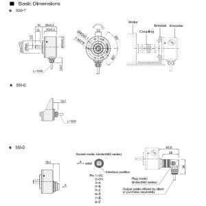 Aluminum Alloy PNP OD 50mm S50 Solid Shaft Encoder
