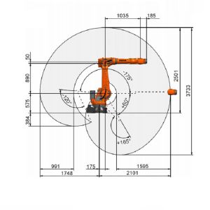 Smart Robot KR 70 R2100 PA Pallets Robotics Gripper KUKA Industrial Robot