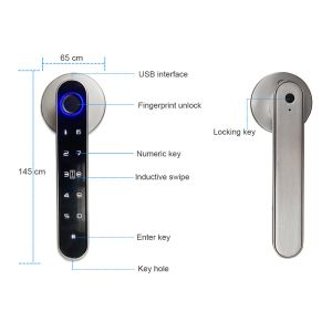 Easy Installation Tuya App Door Lock Biometric Bluetooth Fingerprint Touch For