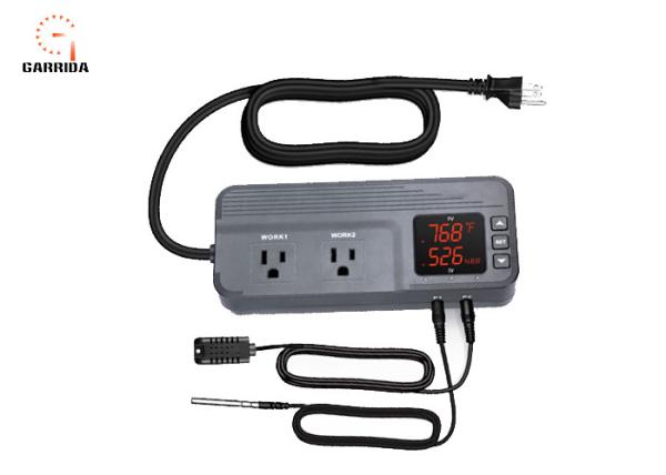Quality Temperature Controller with Dual Temperature Sensor AC Dual Stage Outlet Thermostat with 12 Period Time Stage 1800W ETL for sale