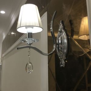 Metal chandelier with glass crystals 6/8 Lights with lampshade (WH-MI-53)