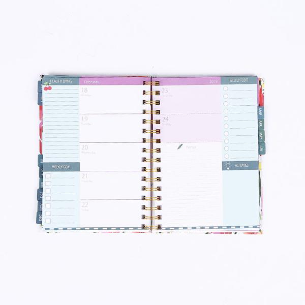 Hardcover CMYK Print School Academic Inspirational Weekly Planner Paper Note Book