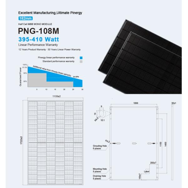 All Black Solar Photovoltaic Panels 425w 410w 415w For Home Use