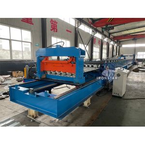 Tracking cutting trapezoidal roofing sheet roll forming machine for Saudi Arabia