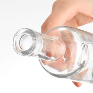 280ml Capacity Transparent Glass Whisky Bottle with Decal Surface Handling and