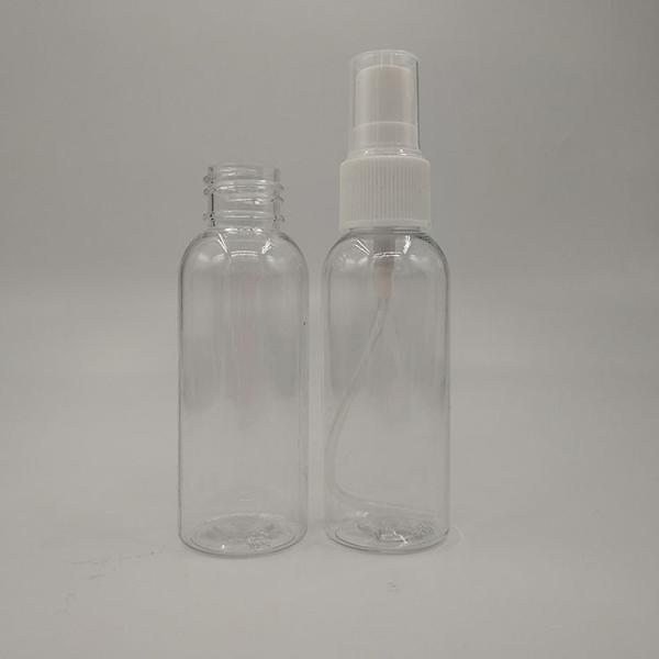 Transparent PET Spray Bottle With Smooth Classic Round Design