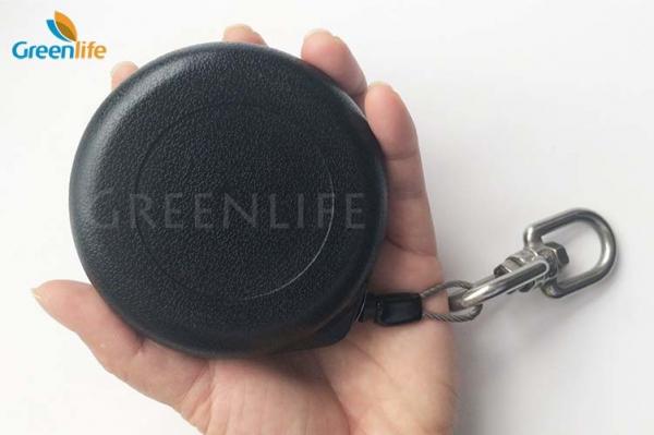 Quality Adjustable Length Retractable Tool Lanyard Black Color With 85 Mm Dia Round Reel for sale