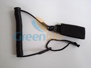 China Tactical Pistol Hand Gun Elastic Spring Lanyard Sling w/Webbing Belt Loop Attach to Duty Belt/Combat Vest on sale