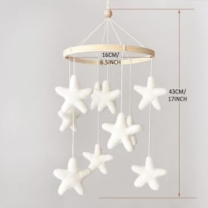 White Star Felt Baby Moblie For Crib Nursery Decorations Accept Custom Color And