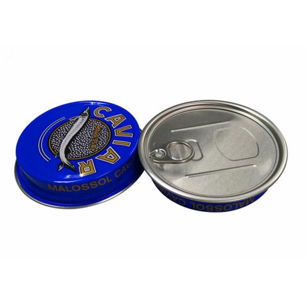 3.5oz 7oz Ring Pull Caviar Packaging Container , Aluminum Caviar Tin Box