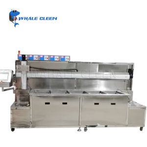 Automatic 108L Five Tanks Ultrasonic Cleaning Machine With Robot Arm
