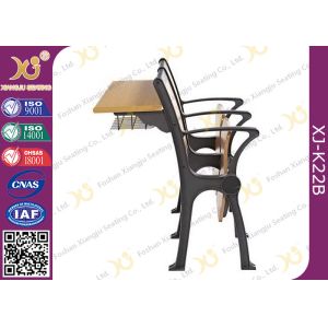 Wood Board Aluminum Alloy Frame College Classroom Tables And Chairs