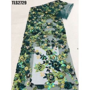 Supoo High quality Mesh Embroidered African Lace Fabric Sequins sequins lace for
