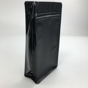 Custom Printed Matt Black Aluminum Foil 250g 1kg 12oz With Flat Bottom Coffee