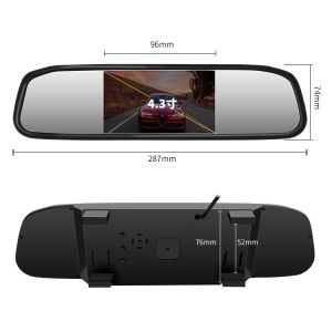 4.3" TFT LCD Rear Mirror Backup Camera With Mirror Monitor Temp Compass Display​