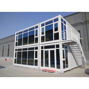 Light Steel Prefabricated 40ft Container Office Modular Design Two Story
