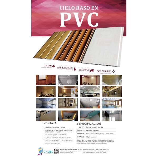 Eco Friendly Upvc Bathroom Ceiling Panels , Lightweight Ceiling Panels 5950mm Length