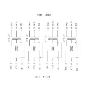 H2305NL , H2305NLT | LP42424NL 100Base-TX SMD PoE Transformer