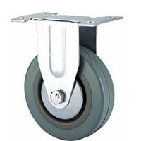 light duty 3" threaded stem grey rubber caster, 2.5 inch, 3 inch grey rubber