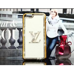 Bling LV leather PC hard Diamond Case For iPhone 4 5s 6s plus SAMSUNG galaxy S6