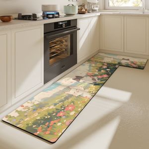 Diatom Mud Household Bathroom Carpet Door Mat Square Shape Quick-drying and