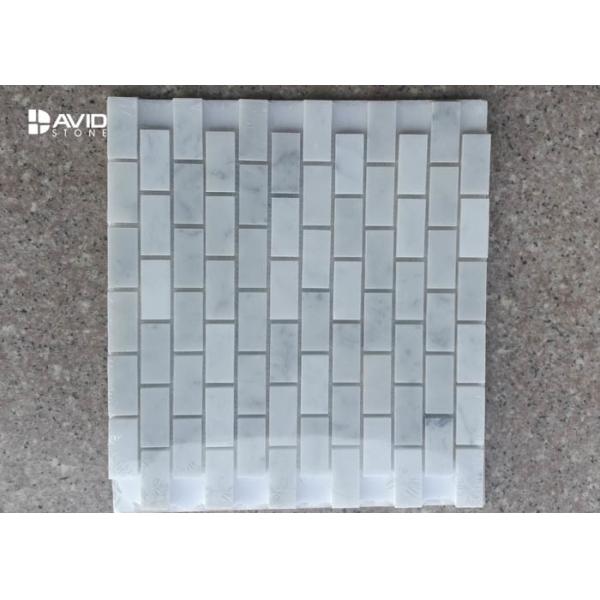 Polished Rectangular Decorative White carrara Mosaic Tiles For Floor/wall