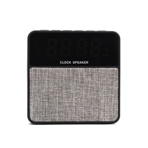 LED Clock Squre Fabrc Portable Bluetooth Speaker V4.2 with USB Port