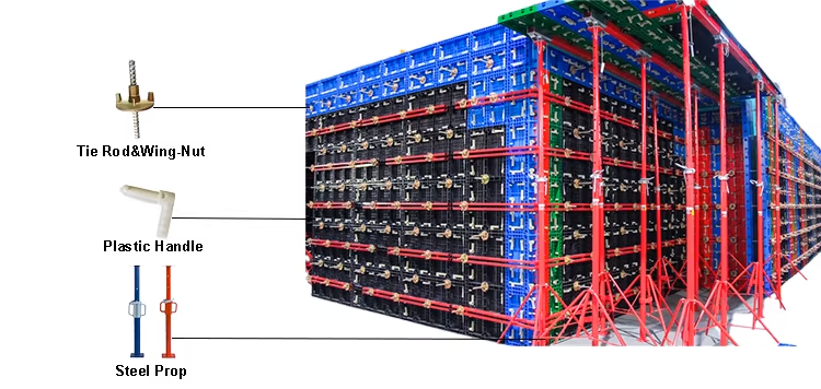High Impact Modular Plastic Formwork Custom Sizes Plastic Formwork System Durable