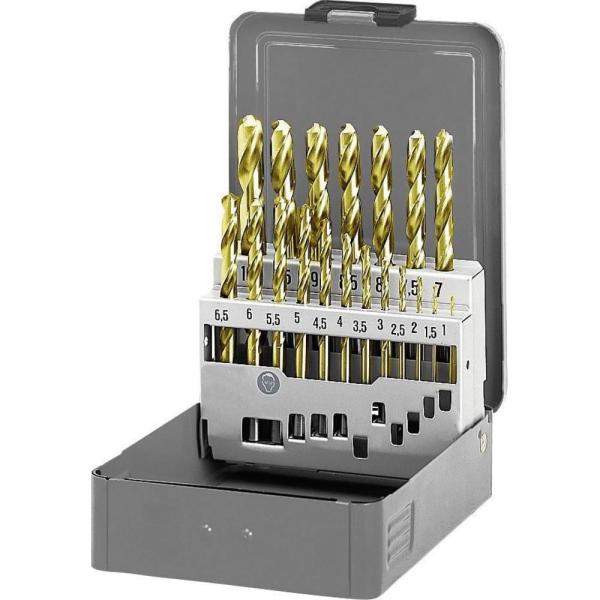 Quality High Strength 19 Piece HSS Twist Drill Bit Set , Titanium Coated Drill Bit Kit for sale