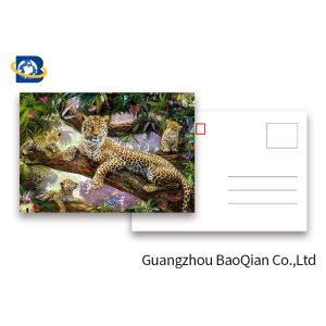 Customized Size 3D Lenticular Postcards Wild Animals Pattern Pictures UV