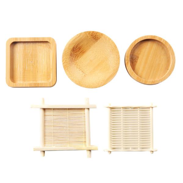 Bamboo Coasters For Crafts , Squre Round Coasters For Crafts Coated Plain