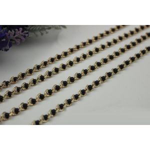 Refined custom bag fitting pearl decorative 6 mm width light gold chain for