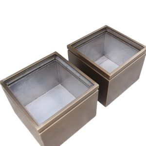 Stainless steel larger flower pots square style metal flower planter