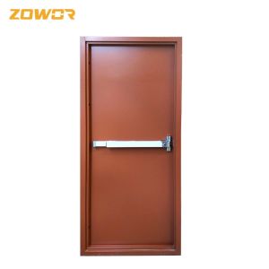 China UL Approved Red Color 1 Hour Rated Commercial Fire Exit Door With Glass/ Double Swing on sale