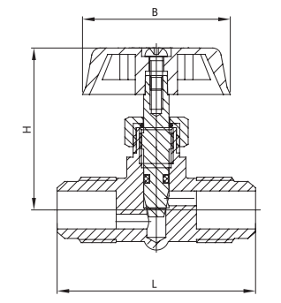 M X M Brass Stop Valve Threaded Zinc Yellow Color HPb57