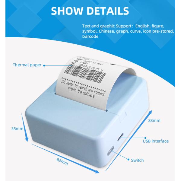 Performance Mini Portable Thermal Printer Bluetooth Injection Printer for EV Charger