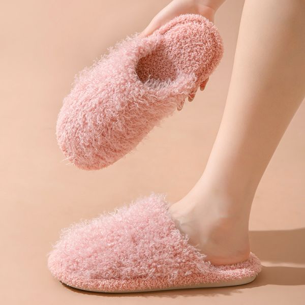 Colorful Fluffy Upper Women's Indoor Slippers Warm Comfy Memory Foam House Slippers