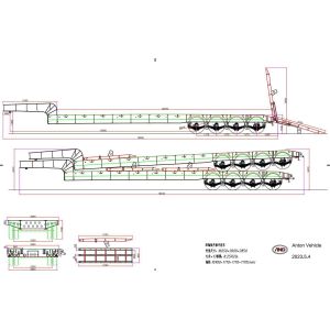 4 Axle 120 Ton/150 Tons Heavy Duty Gooseneck Low Loader/Lowbed/Lowboy Low Bed