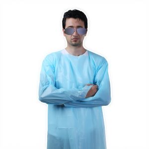 Water Repellent CPE Aprons , Disposable Plastic Aprons With Sleeves