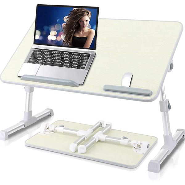 Adjustable Height Mini Student Study Table White Manual Foldable Desk for Modern