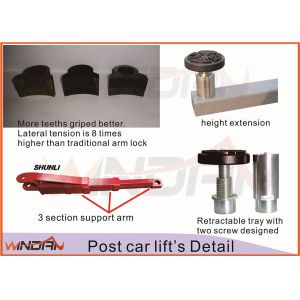 One Side Manual Two Post Hydraulic Car Lift Mechanical Release