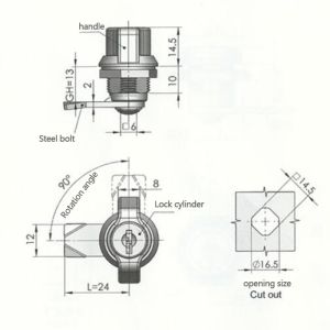 Camper Telescopic T Type Cabinet Door Cam Locks